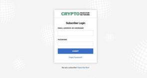 Crypto Investor Network Login page