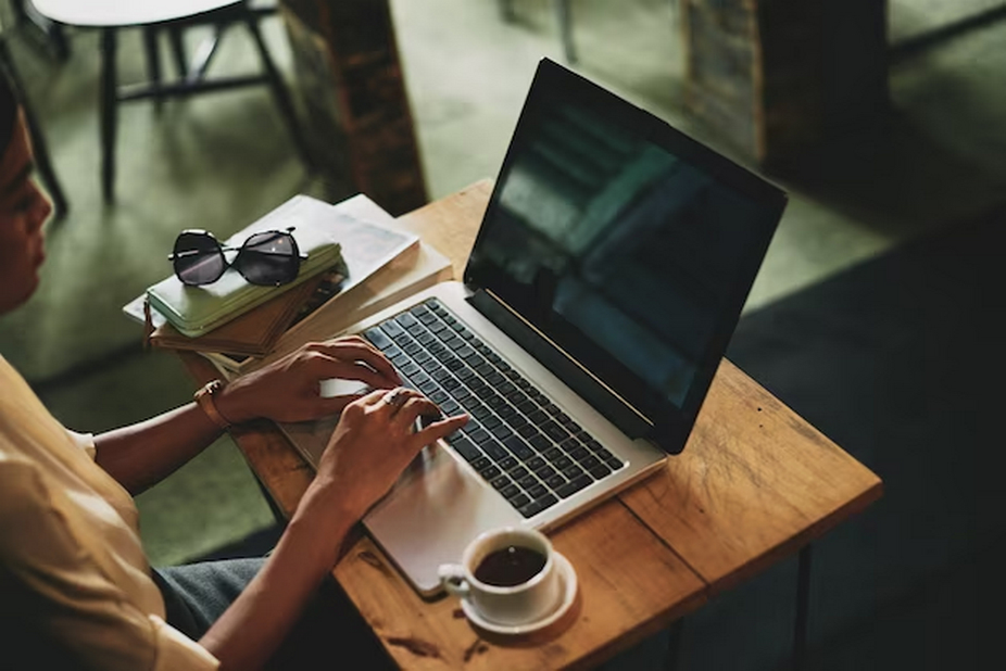 Woman using a laptop