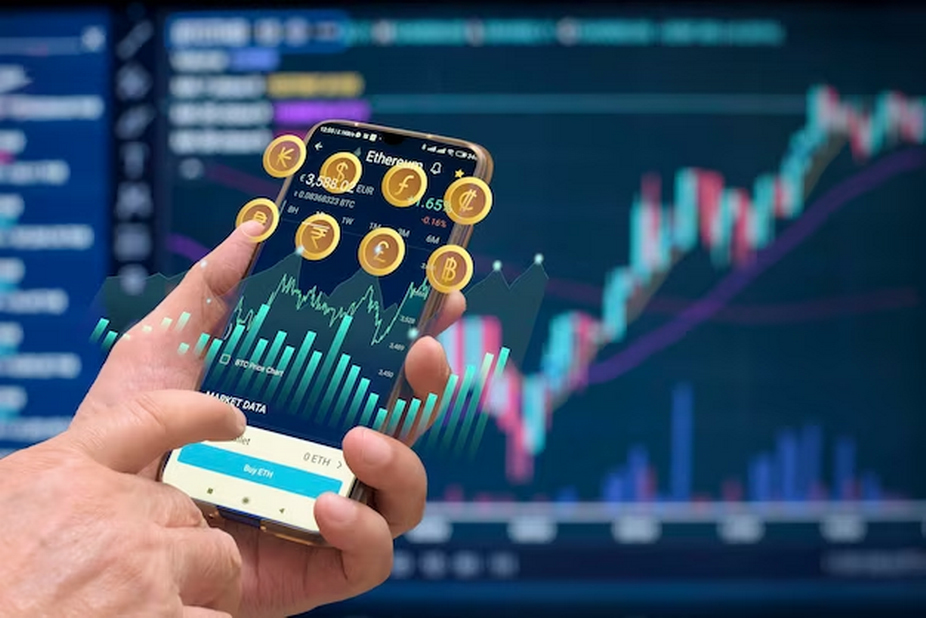 Phone displaying cryptocurrency